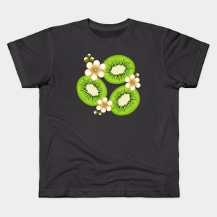 Kiwi Slices Floral Kids T-Shirt